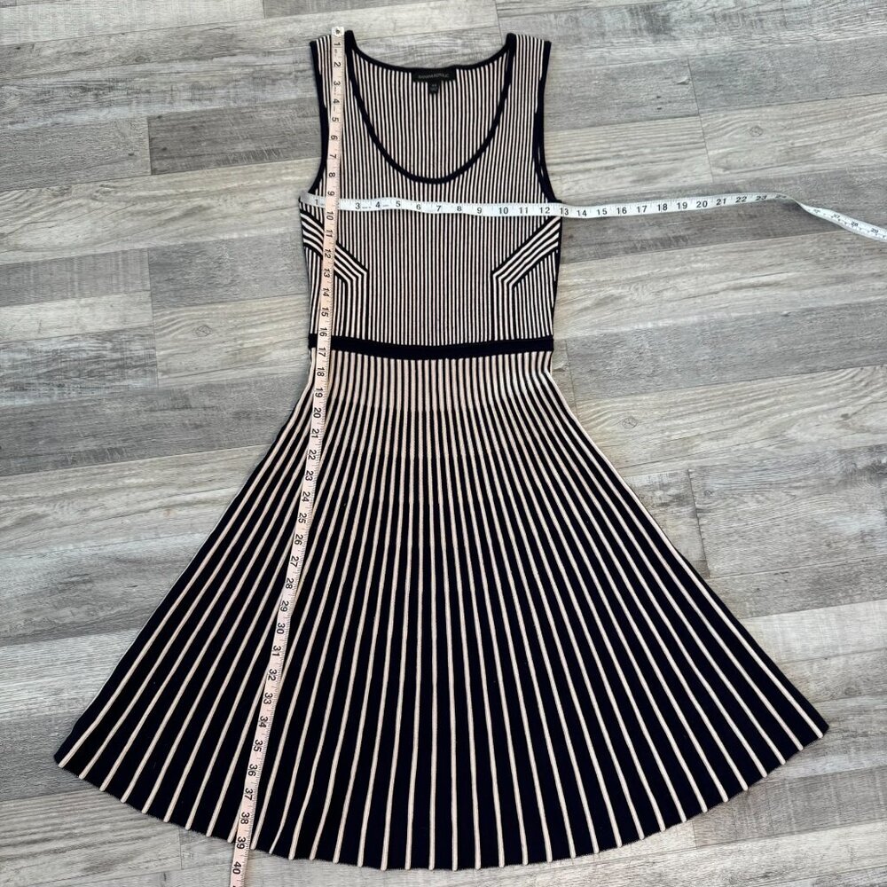 Banana Republic Navy and White Striped Knit Midi Dress - Picture 4 of 5